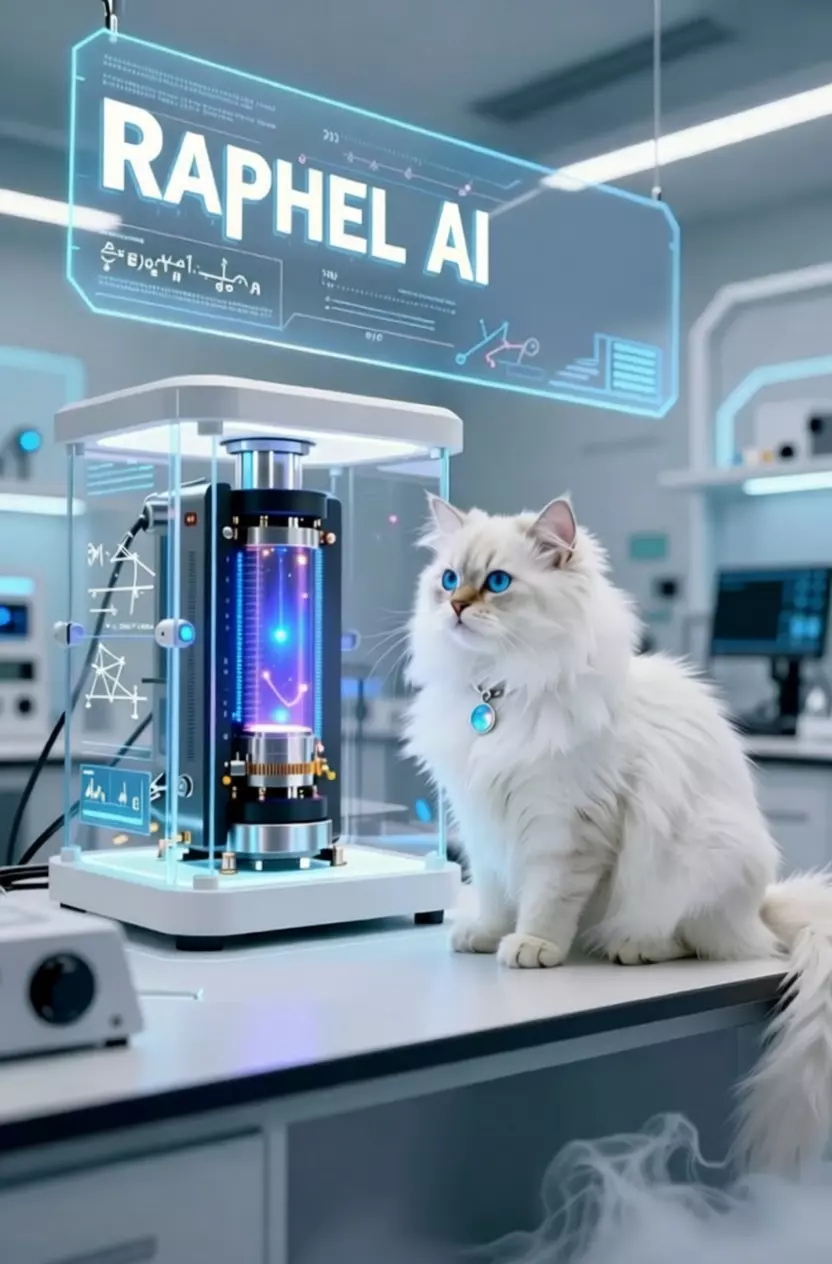 A glowing quantum computing lab rendered in a Delphin-style technology illustration